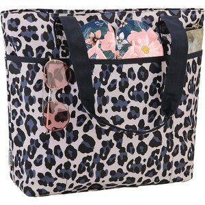 Women's Leopard Large Lightweight Zipper Travel Totes Separation Bags